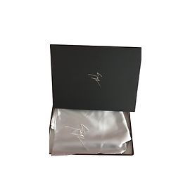 Giuseppe Zanotti Logo l Clutch / Pochette in pelle nera con coccodrillo RRP £500