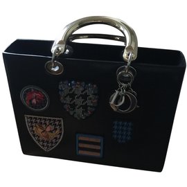 Christian Dior Lady Dior Borsa a mano in pelle nera