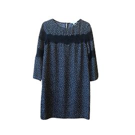 Sandro right dress microprint & lace