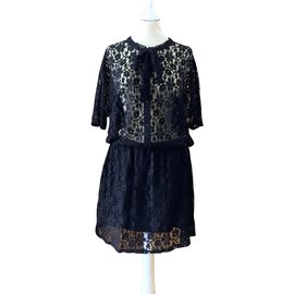 American Retro Julia Kleid aus schwarzer Spitze