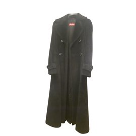Abrigo largo Max Mara de lana de alpaca negro