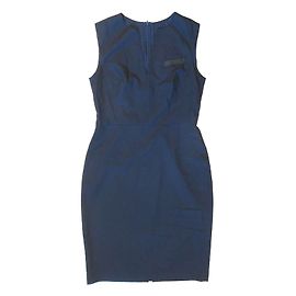 Paul Smith Black Wool and Lambskin Straight Dress Black