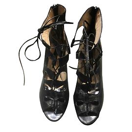 Autre Marque Décolleté Charles Kammer in pelle nera a punta aperta