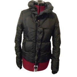 Schwarze Daunenjacke mit Rüschen und glänzendem Ton für Ihre Größe 6/8 DE - Marithé et François Girbaud