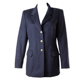 Escada Dunkelblauer Woll- und Kaschmirblazer