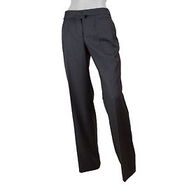 Kenzo Pantalón de Traje Recto Gris Antracita Rayas Lana