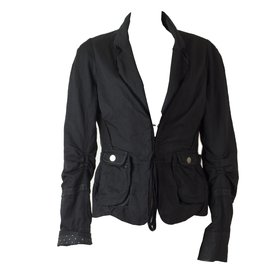 Marithé et François Girbaud Wolljacke Dunkelgrau