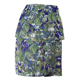 Gonna Kenzo con motivo iris asimmetrica in viscosa