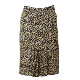 Falda midi recta Isabel Marant de algodón flores negras y amarillas