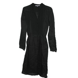 Gerard Darel Schwarzes Kleid aus Seide und Leinen