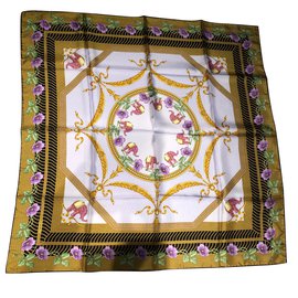 Sciarpa di seta Faberge Motivi Nove Elefanti 85cm