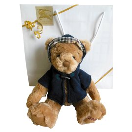 Peluche Teddy Bear Burberry Caban Tartan Trench Check Beige