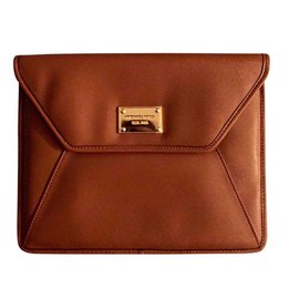 Michael Kors Clutch Tasche Braun Kunstleder