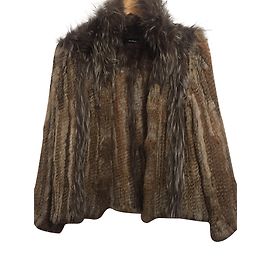 Giacca in pelliccia di coniglio beige The Kooples