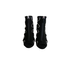 Bionda Castana Stiefeletten aus Wildleder mit offener Spitze Schwarz