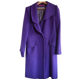 Emanuel Ungaro Wool Angora Coat Purple