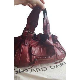 Gerard Darel 24H Handtasche aus Leder dunkelrot