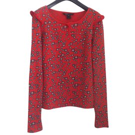 Marc Jacobs Rotes Baumwolltop mit Blumenprint