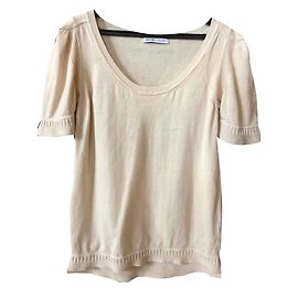 Suéter See by Chloé de algodón beige con malla