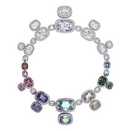Collana Swarovski Argento Multicolore