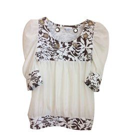 Diane Von Furstenberg Silk Top White and Brown