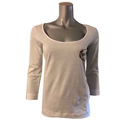Just Cavalli Baumwoll-Top Weiß mit Logo-Muster