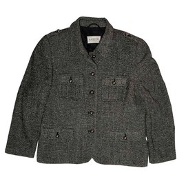 Basler Blazer Jacke Schwarz Weiß Dunkelgrau Seide Wolle