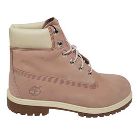Botas de couro Timberland para mulher rosa