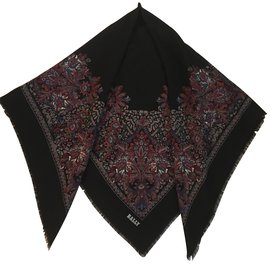 Bally Wollschal Schwarz Mehrfarbig