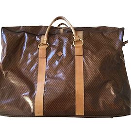 Autre Marque Borsa da viaggio Acronym in pelle verniciata marrone scuro