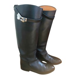 Hermès Jumping Boots aus schwarzem Kalbsleder