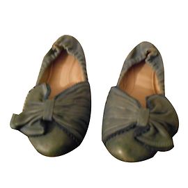 Chloé BALLERINA CON GRANDE COLORE BLOB IN PELLE DIMENSIONE DELL'OLIO 36 fr