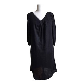 Vanessa Bruno Athe Vestido de lana suelta y alpaca negro ATHE VANESSA BRUNO