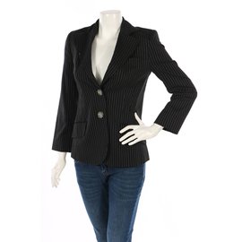 Blazer listrado Aigner preto algodão viscose M