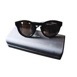Givenchy 7007 Gafas de sol de acetato negro con lentes de espejo plateadas