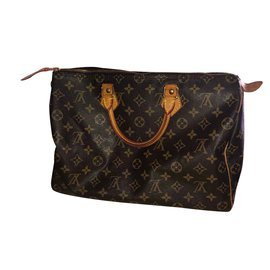 Borsa Louis Vuitton Speedy 35 in pelle marrone