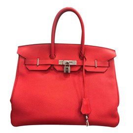Hermès Birkin 35 in pelle Clemence corallo