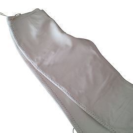 Thierry Mugler Lederhose beige gerade geschnitten