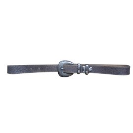inconnue Ledergürtel in Grau 75 cm