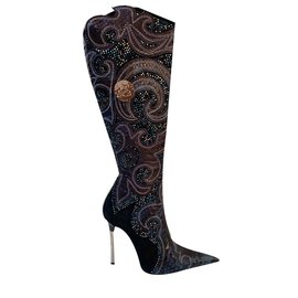 Autre Marque Botas Hamlet Couture de Python Azuis Cristais Swarovski 38