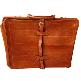 Franco Pugi Leather Suitcase Copper - Autre Marque