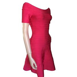 Abito Herve Leger Liza Fucsia in Viscosa