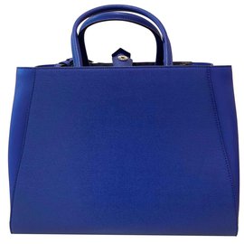 Fendi 2jours Ledertasche Blau