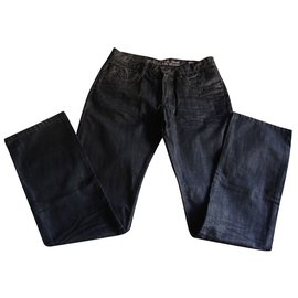 inconnue Jeans in Denim Nero a Gamba Dritta W36 L36