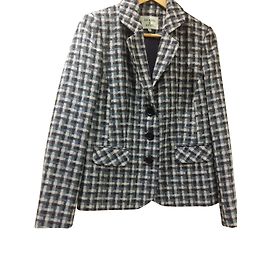 Autre Marque Traje de Falda y Chaqueta de Lana Azul Marino Azul Claro Turquesa