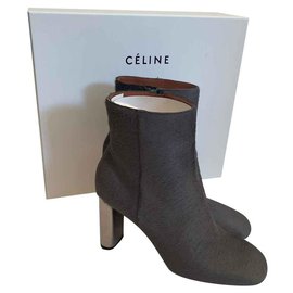 Céline Stiefeletten aus Ponyhaar Grau