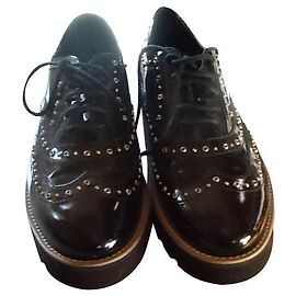 Scarpe Derby Hogan in pelle e vernice nera 36