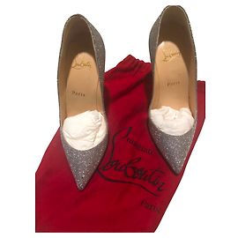 Décolleté Christian Louboutin Pigalle Follies in pelle argento