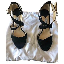 Sandali Jimmy Choo in nubuck nero