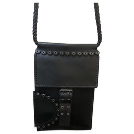 Sac bandoulière Yves Saint Laurent Nice en cuir noir